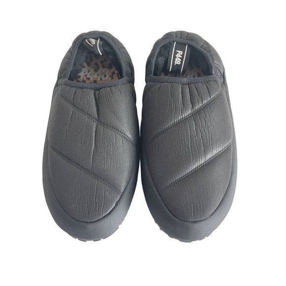 P448 Laby Slip-On Black Quilted Slippers, Size 38 (US 7.5) WORN ONCE - Picture 4 of 9